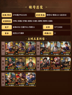 三国志战略版万金高红满红五队，低价处理了