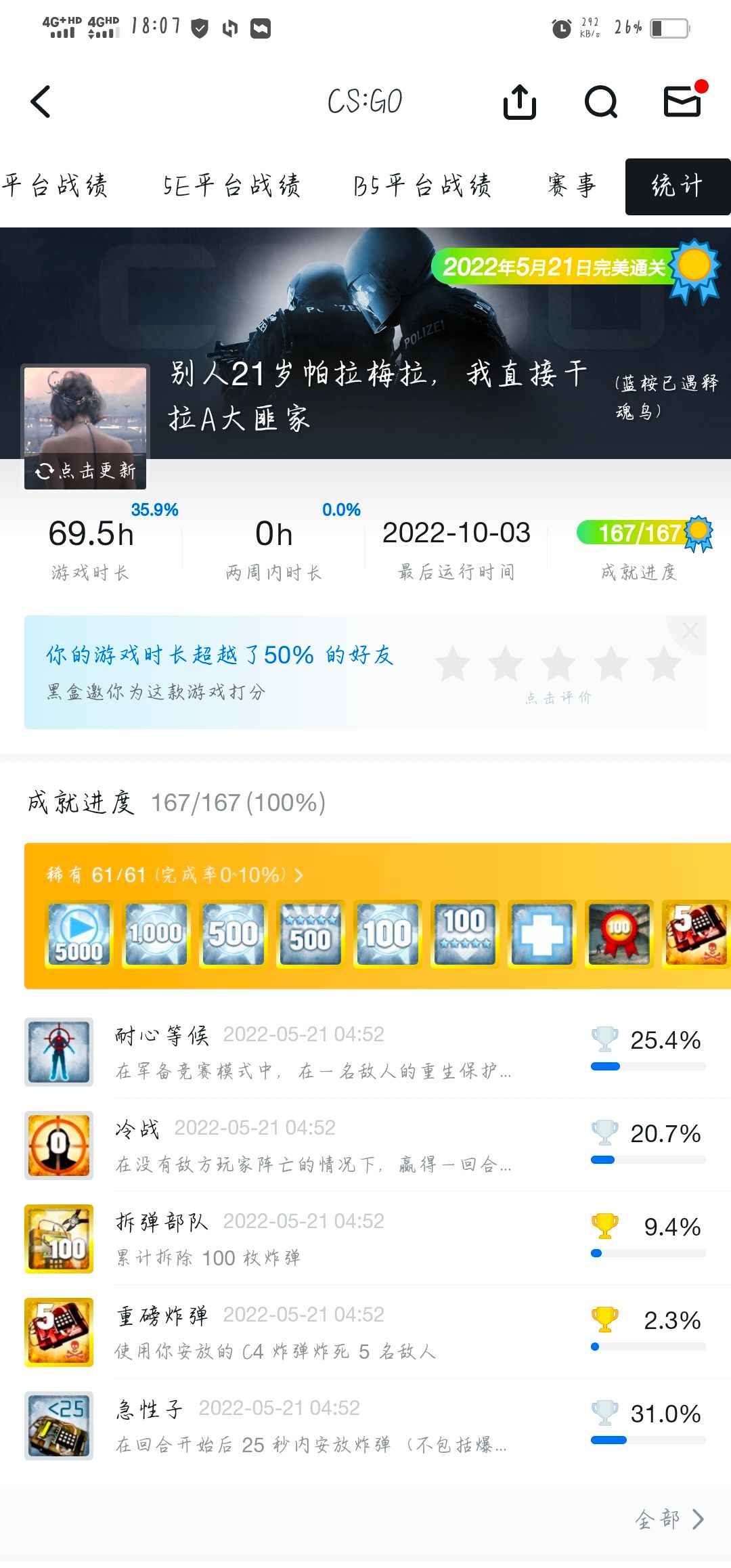 CSGO自用CS.GO优先号便宜出可刀