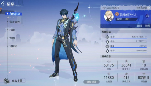 晶核【战力53175】 马尔5区80驭星