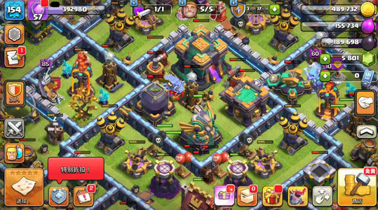 部落冲突【14本 繁荣度联赛等级】 14本5农部落出售