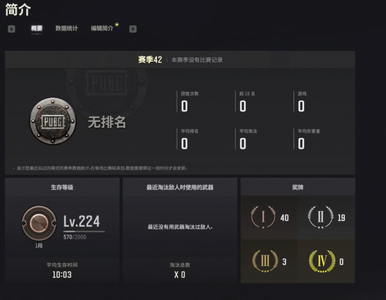 绝地求生（PUBG）生存等级224 名誉等级2 成长武器究极载具枪皮 有一个9级的悟空