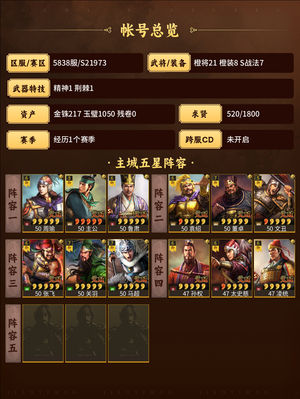 三国志战略版双月卡60天,五队共存