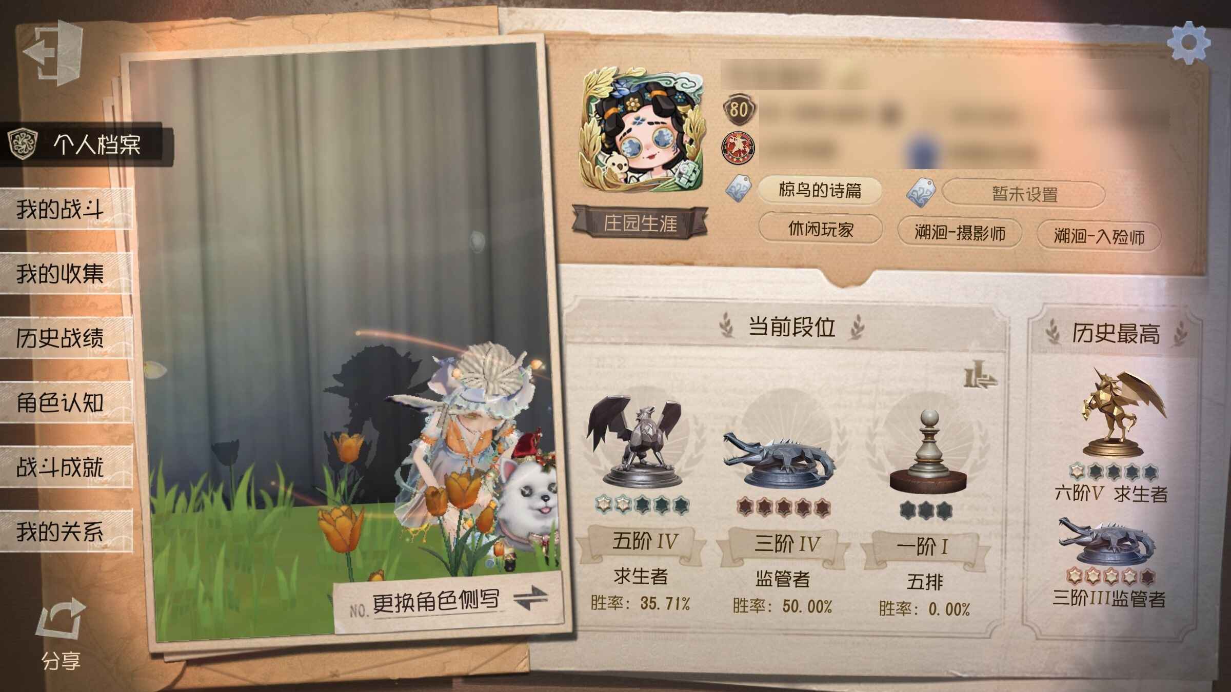 第五人格【80级】文豪野犬全皮 猎龙者 加特