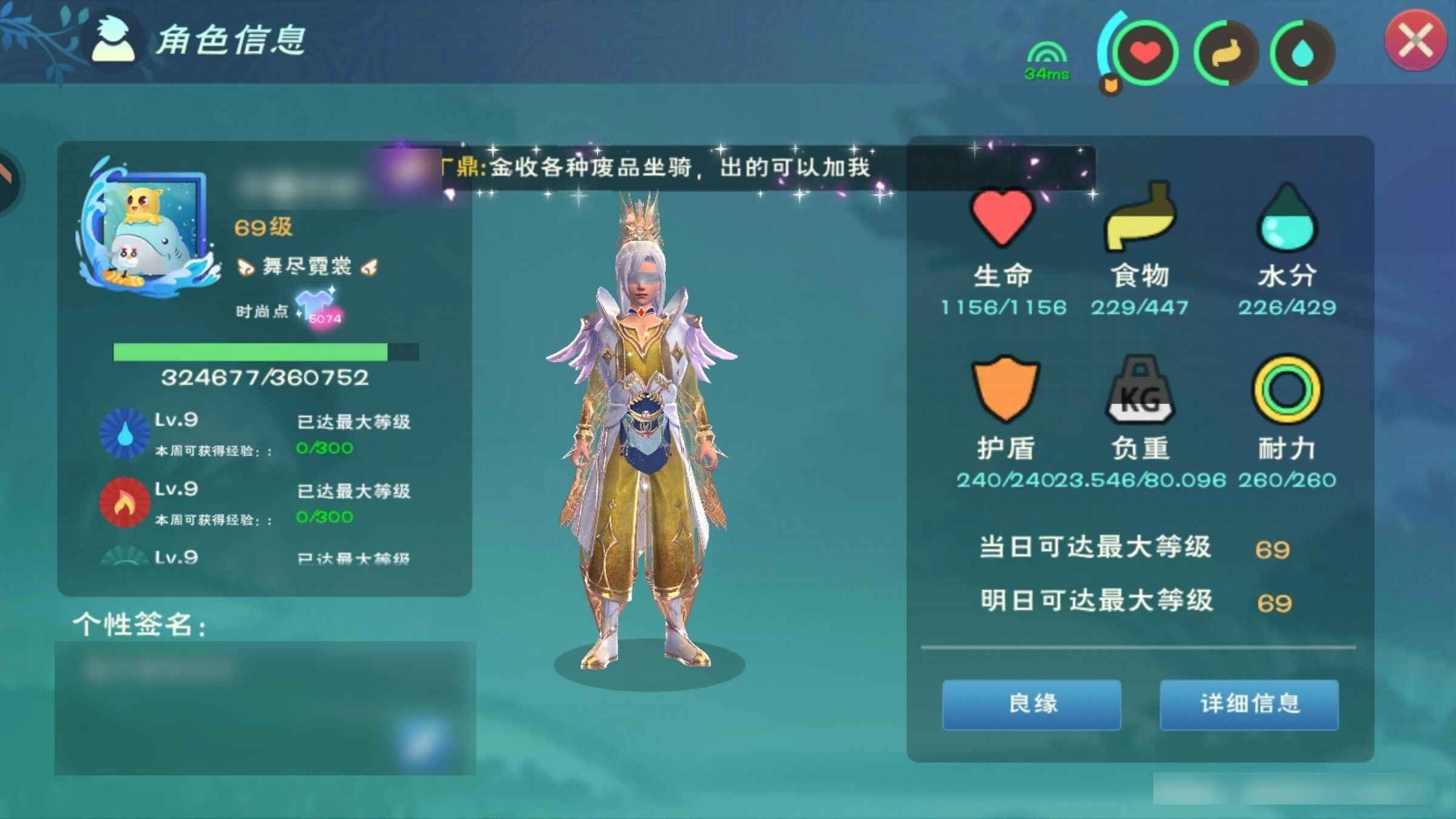 创造与魔法【69级】 双170高服饰飞天双皮肤指令套