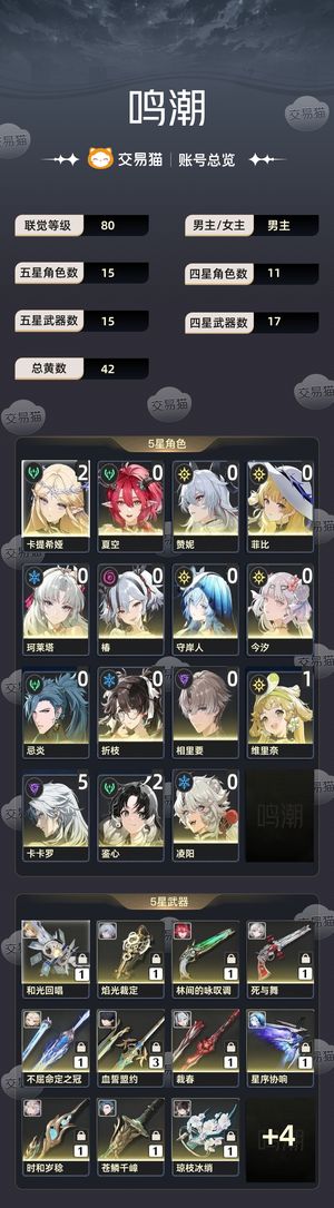 鸣潮【80级】 21卡提多配队