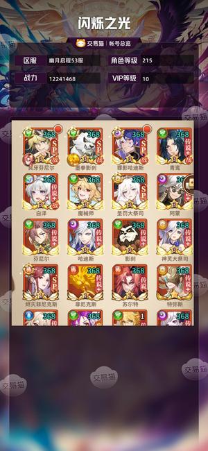 闪烁之光【VIP10,等级215】 V10满格狼王