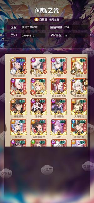 闪烁之光【VIP11,等级250】2700w极品霍哈