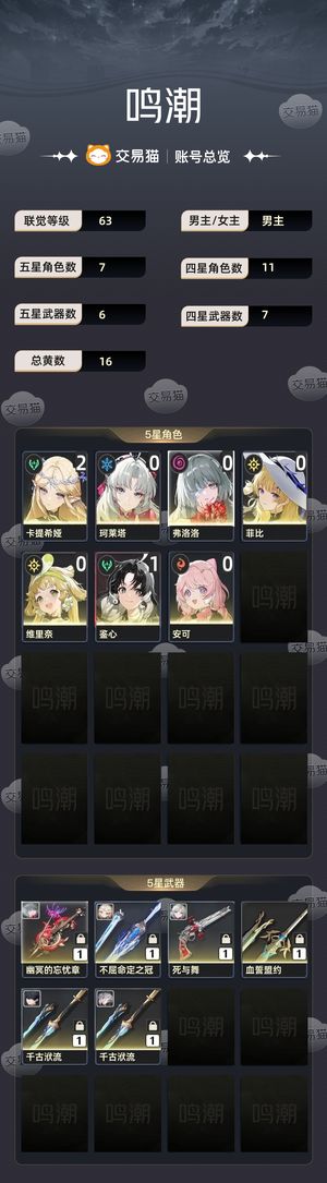 鸣潮【63级】 01弗洛洛21卡提氪了328