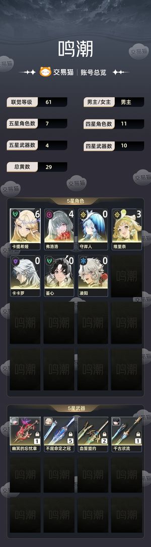 鸣潮【61级】 6 5卡提4 1弗洛洛