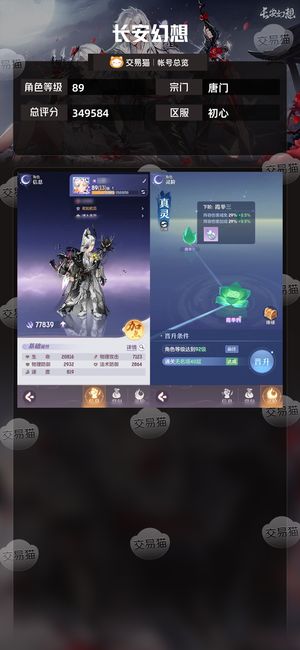 长安幻想【唐门89级总评分349584】初心89双典藏逍遥武器十红法宝
