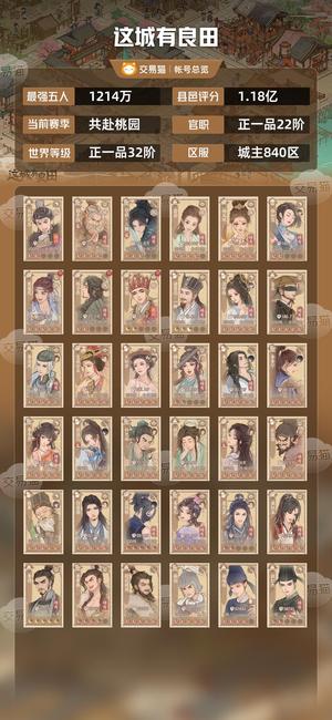 这城有良田【最强五人1214万】无忌宁姚队
