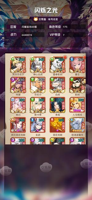 闪烁之光【VIP7,等级175】4个月新区
