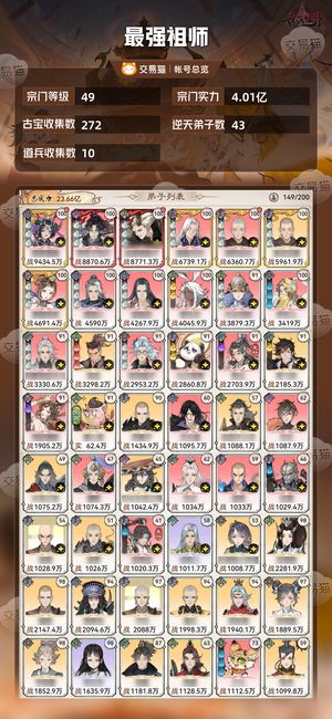 最强祖师【49级4.01亿战力】 微微氪的白板号