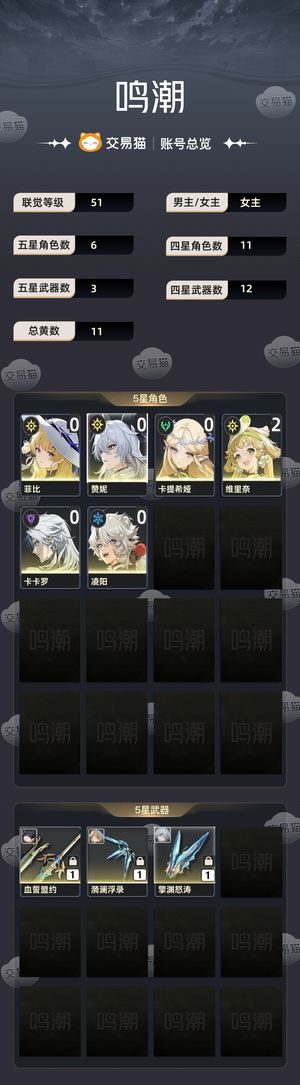 鸣潮【51级】 成型光噪队＋卡提西亚，大保底了