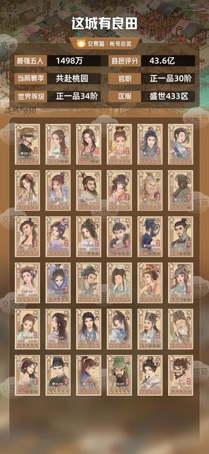 这城有良田【最强五人1498万】 【最强五人1142万】盛世号千万战力