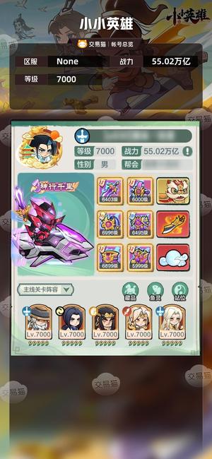 小小英雄【区服 ,战力55.02万亿】精氪浪子刀，天梯第一
