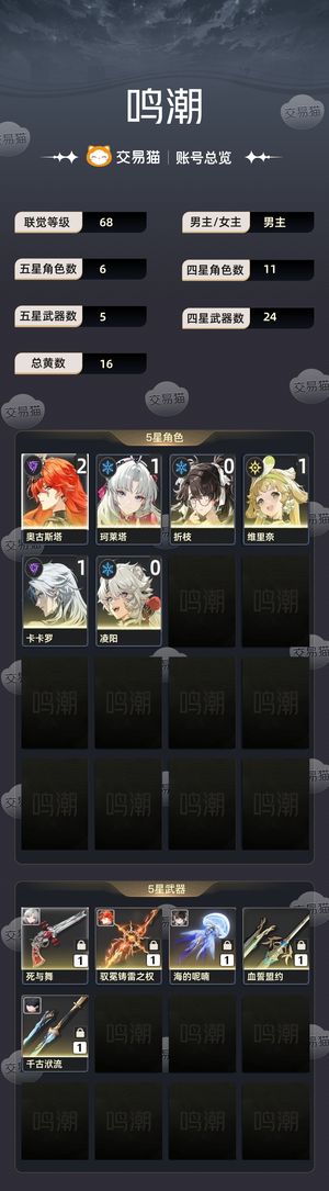 鸣潮【68级】拿到手就能用准日月队还有小土豆