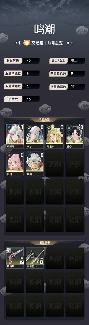 鸣潮【49级】 柯莱塔12今汐00