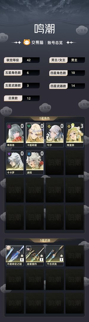 鸣潮【42级】 鸣潮自玩账号