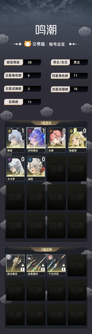鸣潮【58级】 小号不玩了出
