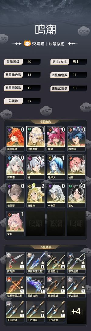 鸣潮【80级】自玩号随缘出