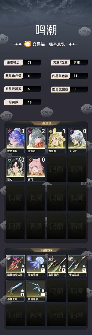 鸣潮【73级】 2 1弗洛洛3 1坎特斯拉