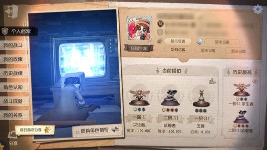 第五人格【15级】 双限极品面板号