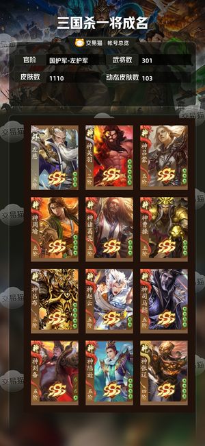 三国杀一将成名（三国杀十周年）【国护军-左护军】许靖 神张飞 张瑶 