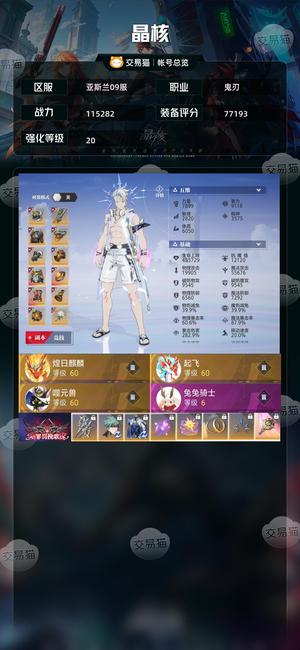 晶核【战力115282】20质变4年套拉满三星麒麟