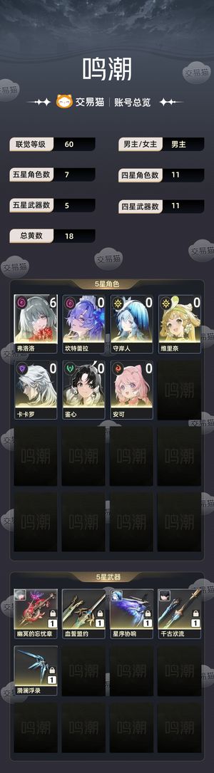 鸣潮【60级】 61弗01守00坎看简介