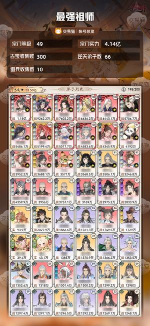 最强祖师【49级4.14亿战力】 6万氪满星韩立道兵多仙缘