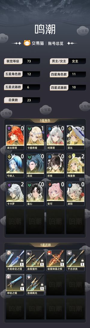 鸣潮【苹果版】【73级】 两万星声单绑手机