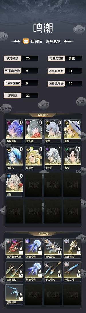 鸣潮【70级】 70级，10限定五星