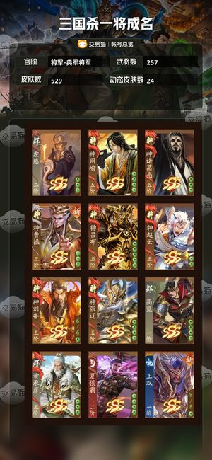 三国杀一将成名（三国杀十周年）【将军-典军将军】神钟会（传说皮）S将灵