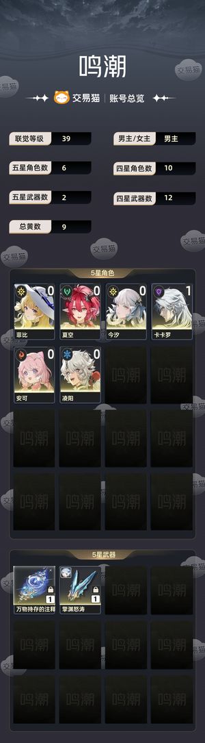 鸣潮【39级】 不想玩了，今夕，菲比初始号