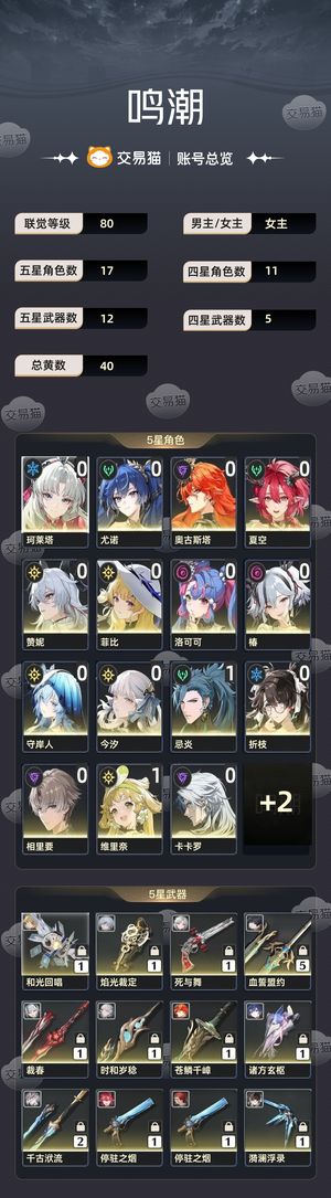 鸣潮【80级】 主流配队大毕业带1万多星声