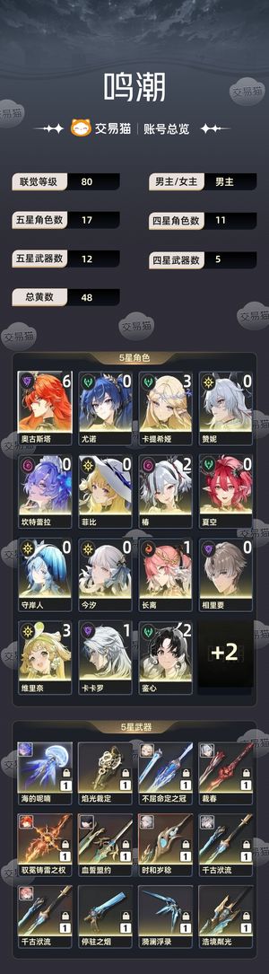 鸣潮【80级】 6链奥古斯塔3链卡提2链椿
