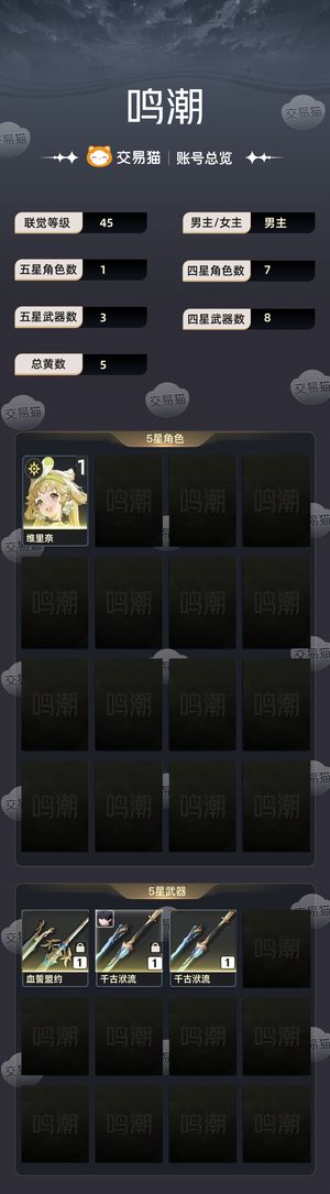 鸣潮【45级】 纯裸号含大量星声