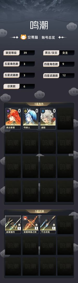 鸣潮【39级】 01奥古斯塔 00守岸人