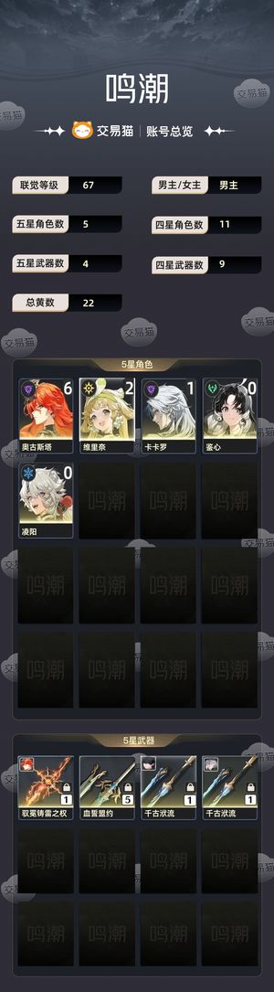 鸣潮【苹果版】【67级】 61奥古 21维 声骸毕业