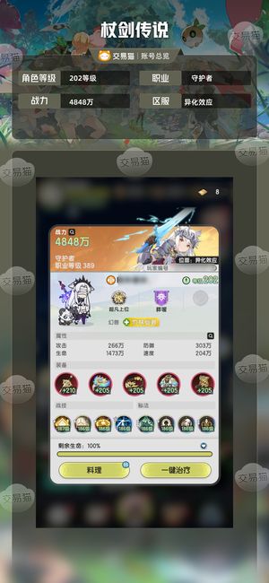 杖剑传说【202级】骑士号低价出