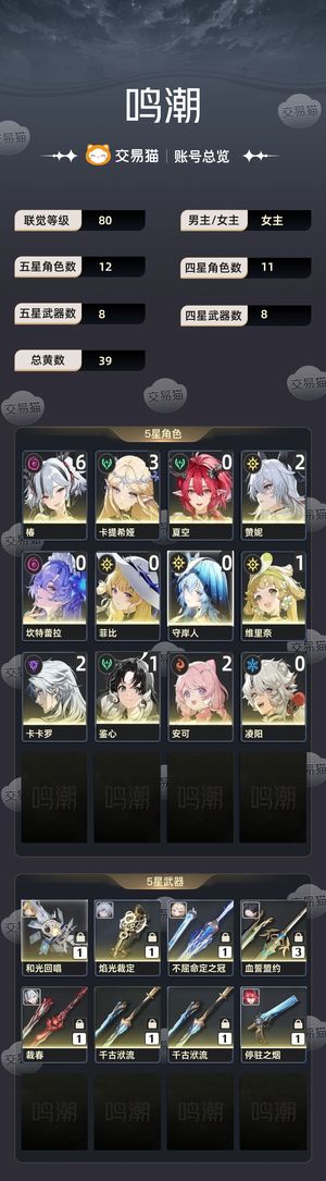 鸣潮【80级】 满命椿 31卡提 21赞妮