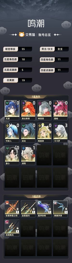 鸣潮【55级】 0 1雷耗子0 1守岸人