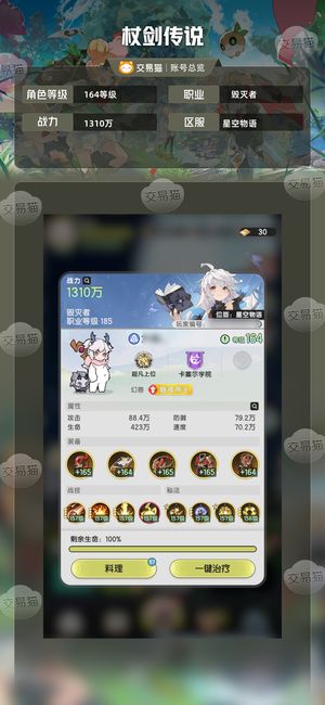 杖剑传说【164级】1300万毁灭者