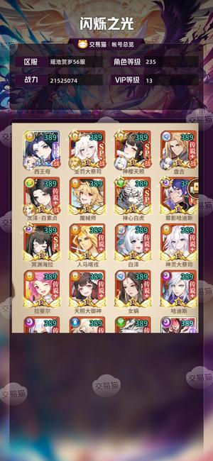 闪烁之光【VIP13,等级235】V13白素贞光法队