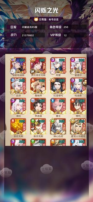 闪烁之光【VIP12,等级250】35二哈白泽哪吒其他看图，底价