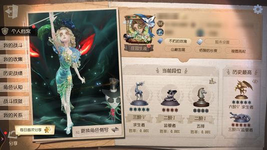 第五人格【58级】猎物的印记温室首席