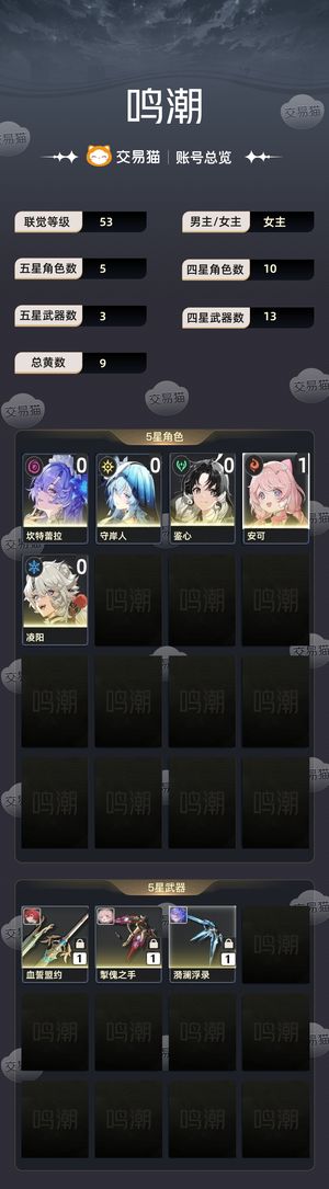 鸣潮【53级】 没有尤诺啊