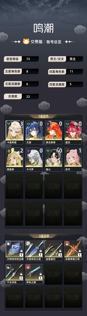 鸣潮【73级】 31卡提日月队完美毕业