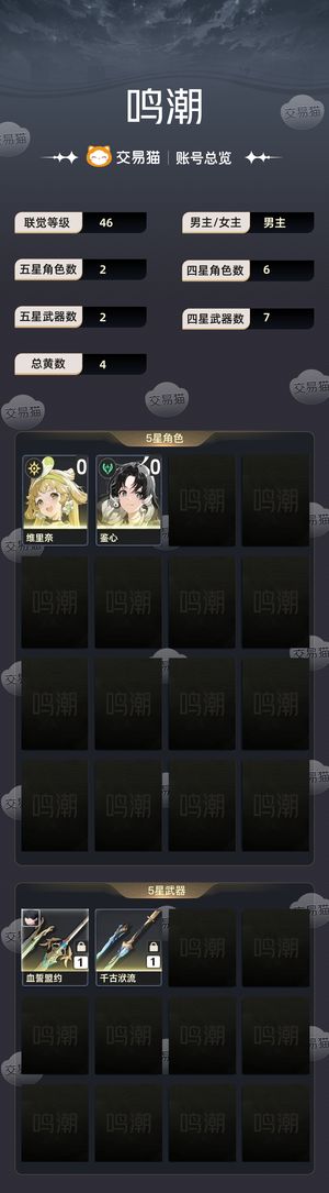 鸣潮【苹果版】【46级】 60000星声自抽号，可抽满命